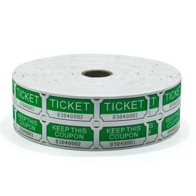 Top selling double consecutively numbered raffle ticket roll for music concern