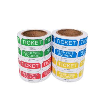 High Quality Deposit Tickets Double custom ticket roll arcade ticket roll printing for Carnival